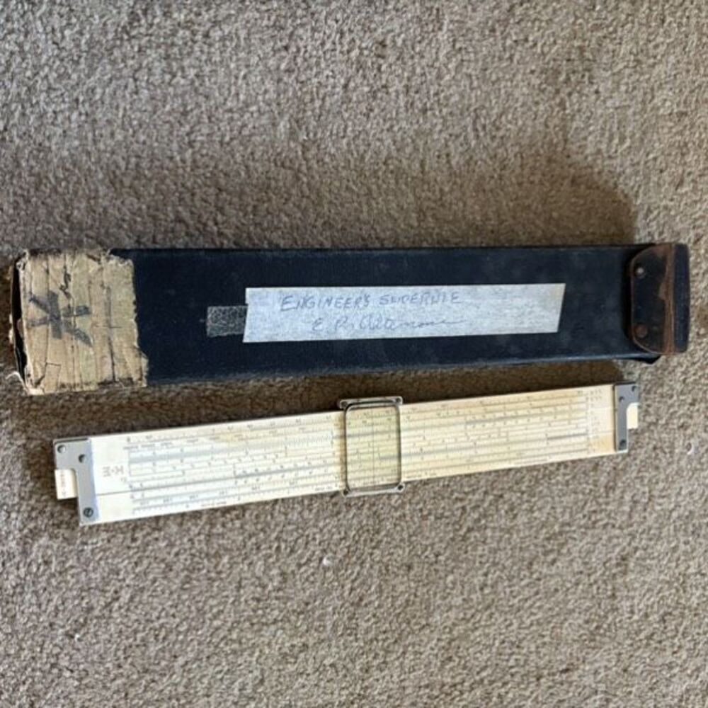 Keuffel & Esser K-E 4081-3 Engineer’s Slide Rule In Leather Case